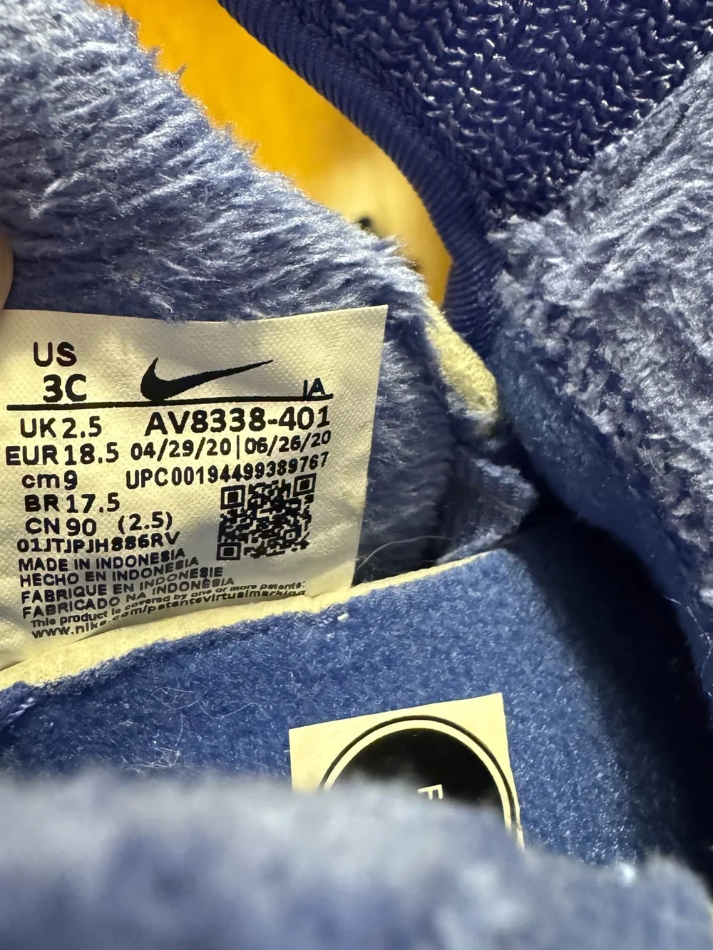 Nike Infant/Toddler Blue Boots with Neon Yellow Swoosh